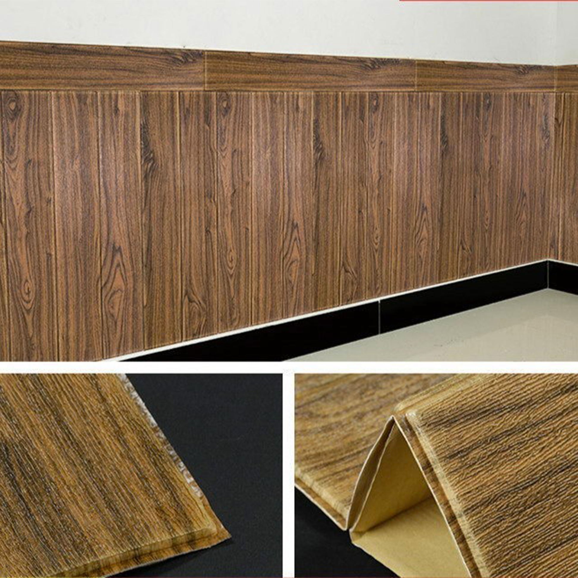 Pannelli 3D Autoadesivi in PE 70X70cm LEGNO SCURO , isolanti, idrorepellenti, economici - Eternal Parquet