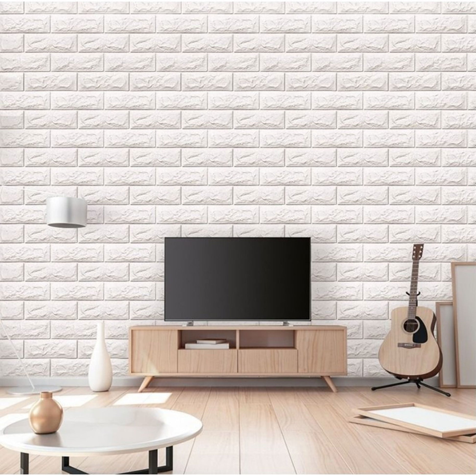 Pannelli 3D Autoadesivi in PE 70X70cm MATTONI BIANCHI , isolanti, idrorepellenti, economici - Eternal Parquet