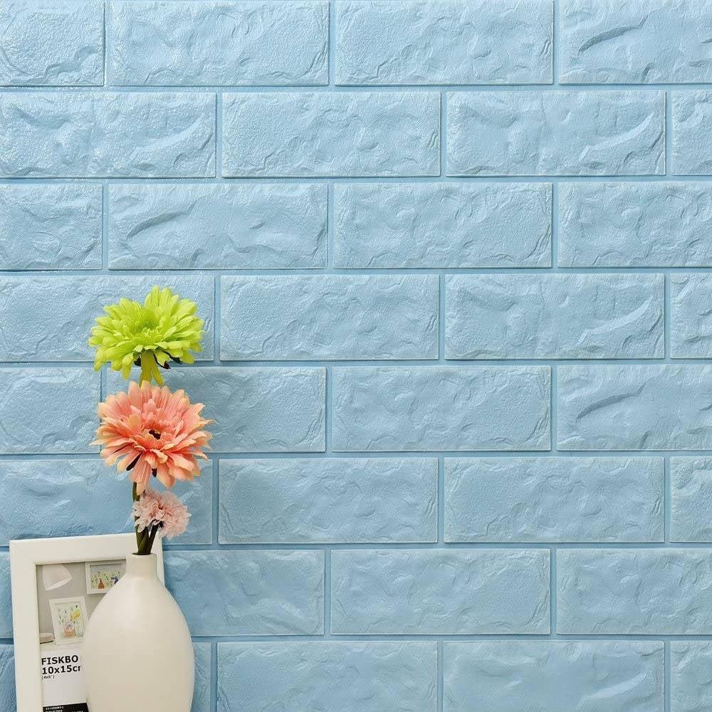 Pannelli 3D Autoadesivi in PE 70X70cm MATTONI BLU , isolanti, idrorepellenti, economici - Eternal Parquet
