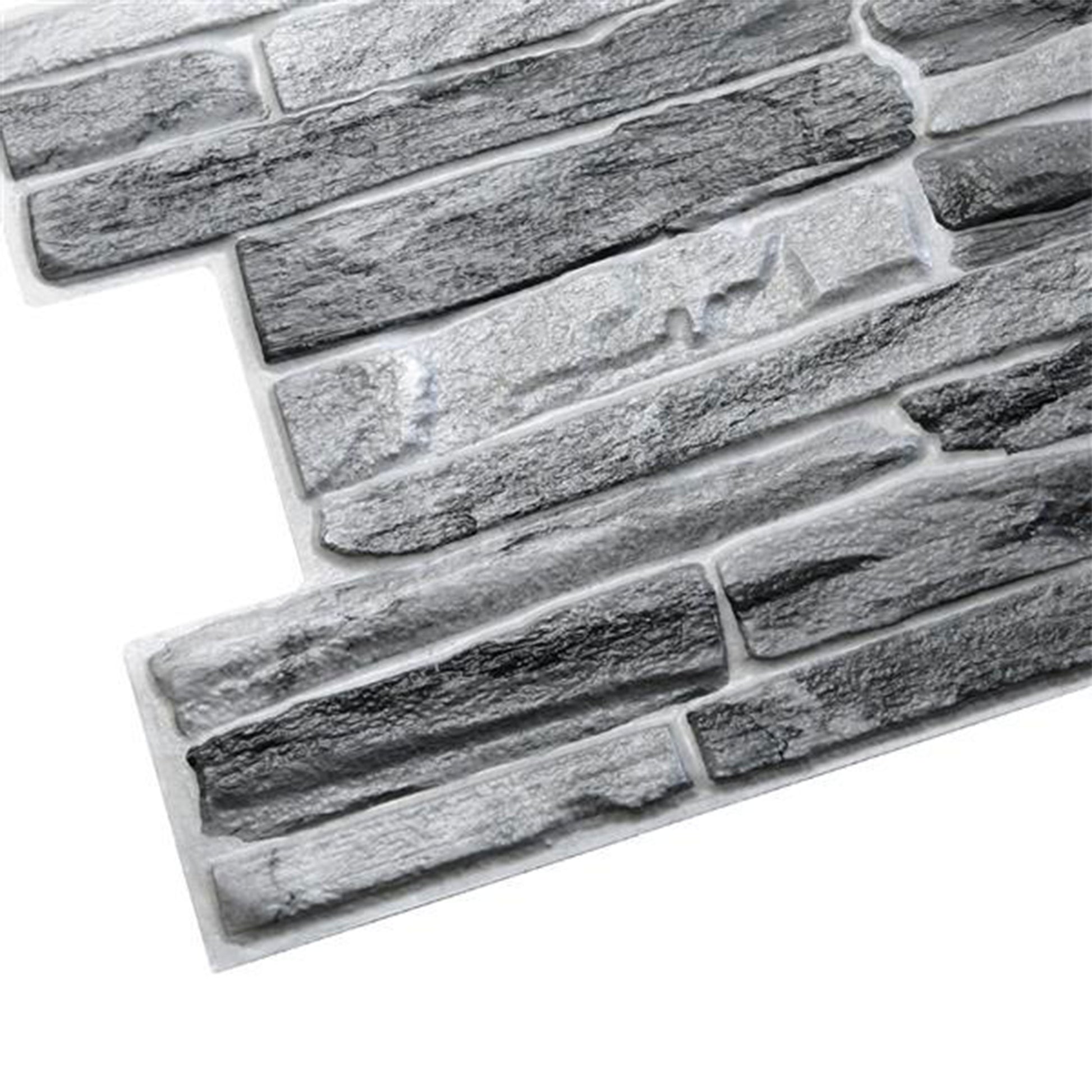 Pannelli 3D Rivestimento a parete in PVC effetto LASTRE DI PIETRA GRIGIA Realistici e isolanti. - Eternal Parquet