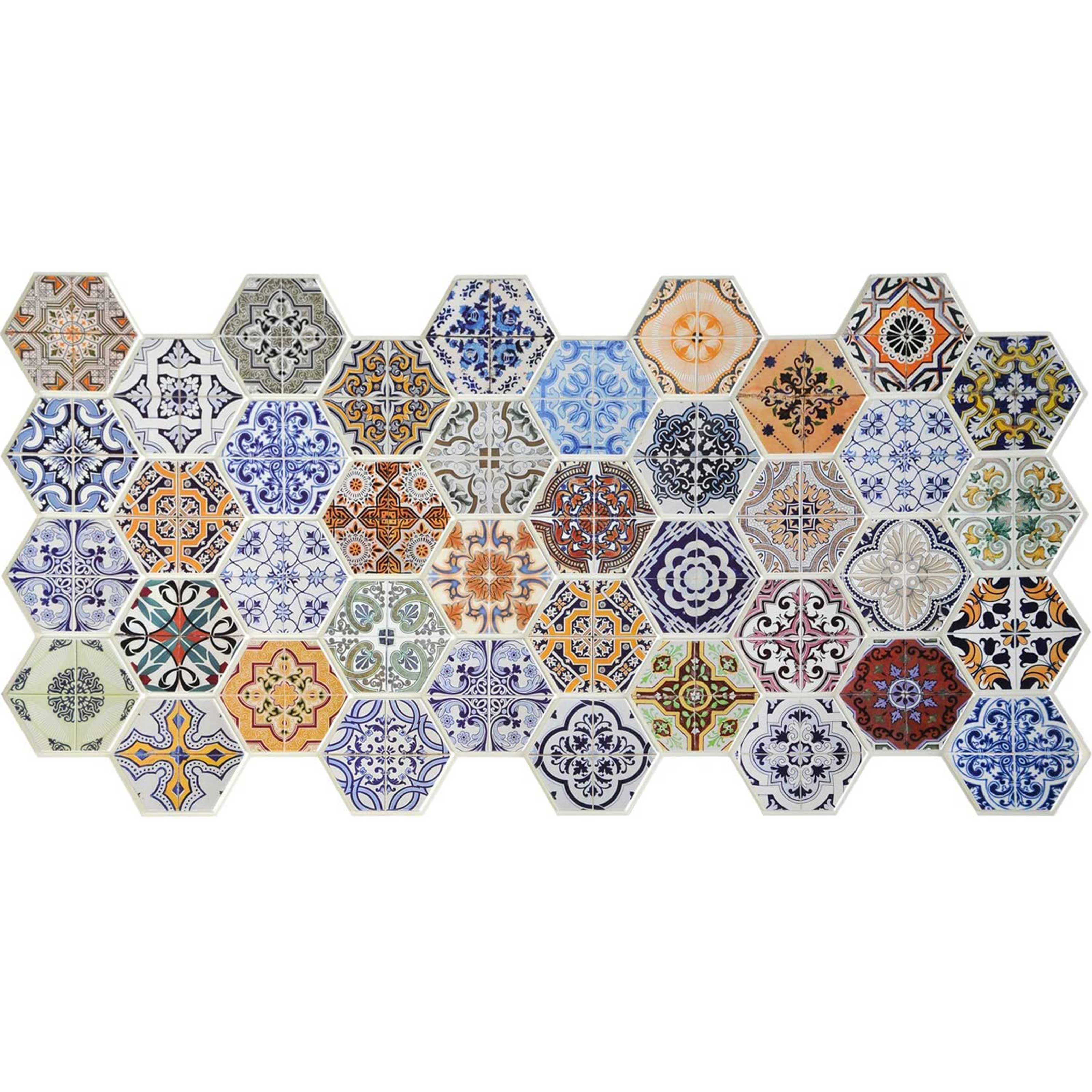 Pannelli 3D Rivestimento a parete in PVC effetto MAIOLICHE ESAGONALI Realistici e isolanti. - Eternal Parquet