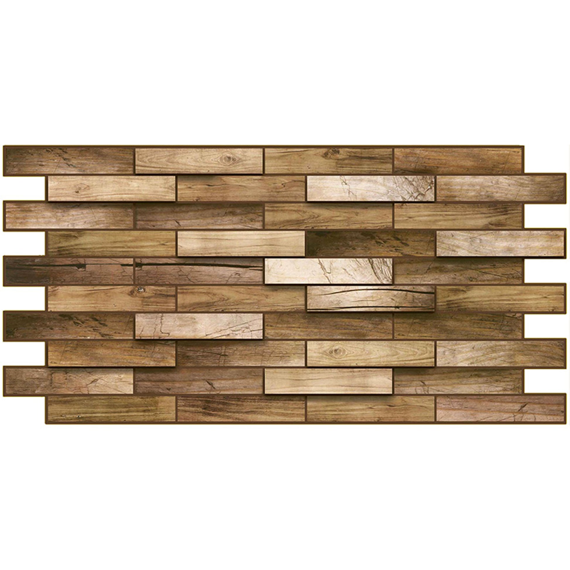 Pannelli 3D Rivestimento a parete in PVC effetto MATTONCINI DI LEGNO Realistici e isolanti. - Eternal Parquet