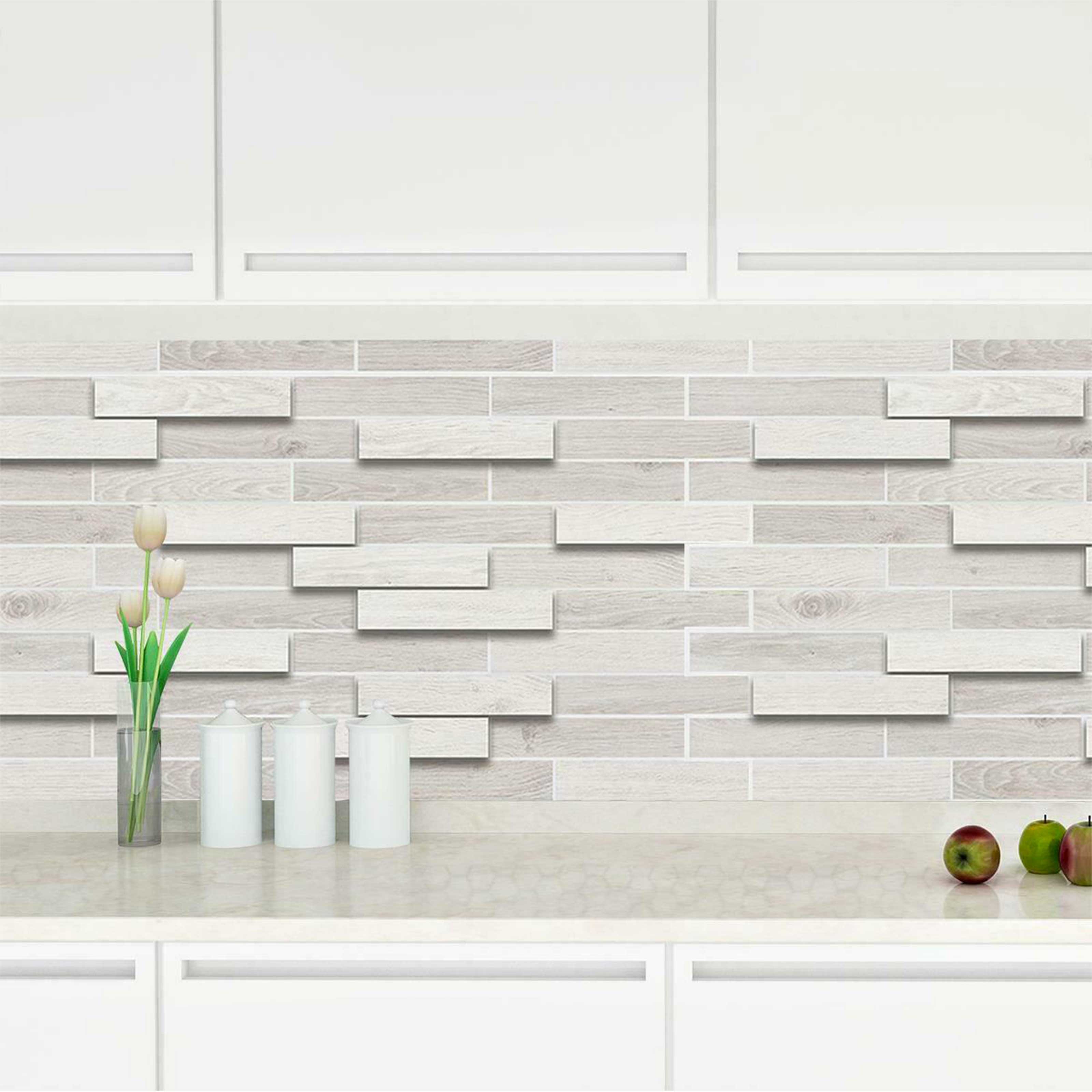 Pannelli 3D Rivestimento a parete in PVC effetto ROVERE SBIANCATO Realistici e isolanti. - Eternal Parquet