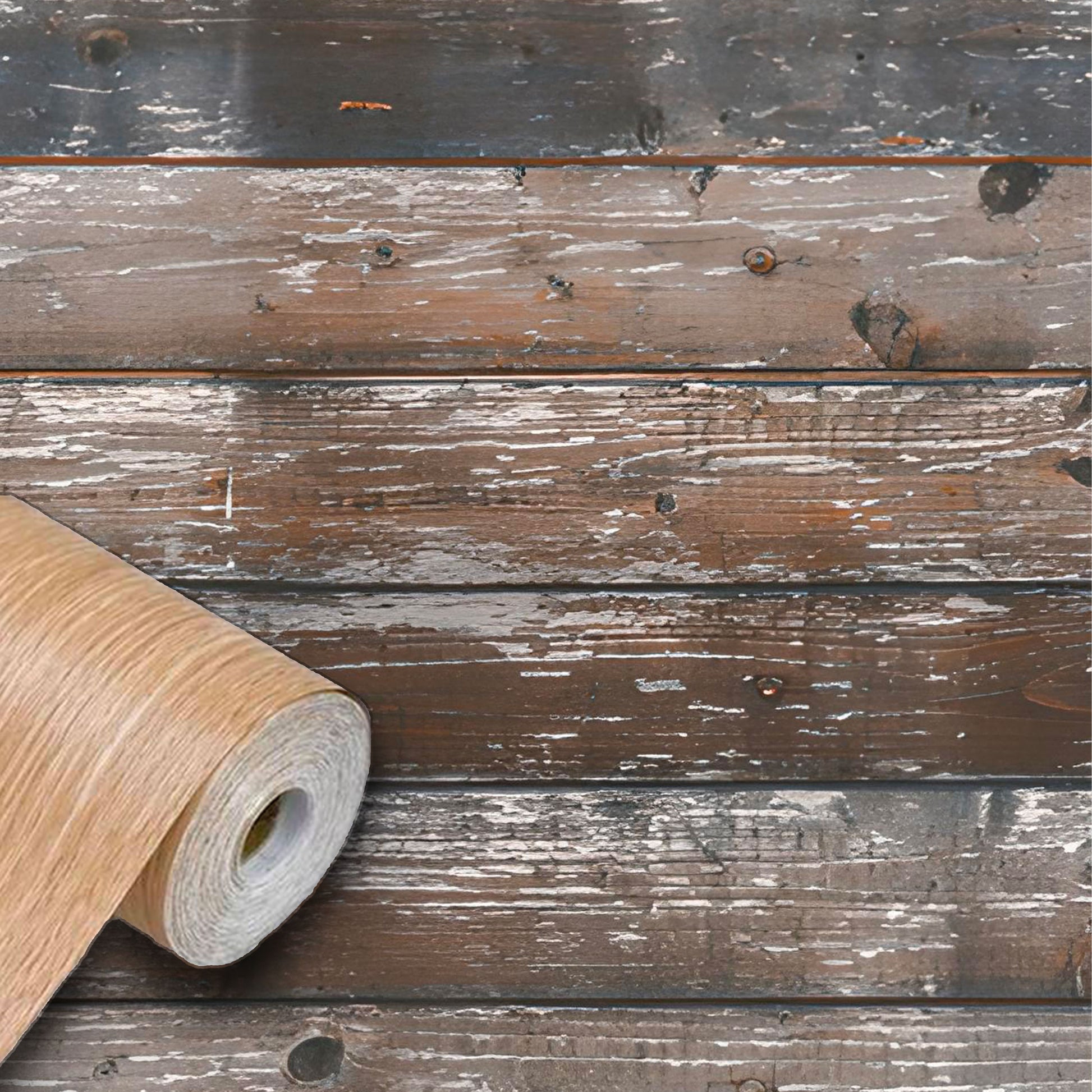 Rotolo 45cm x 15mt di pellicola adesiva effetto Legno rustico 3d HD per mura e mobili - Eternal Parquet