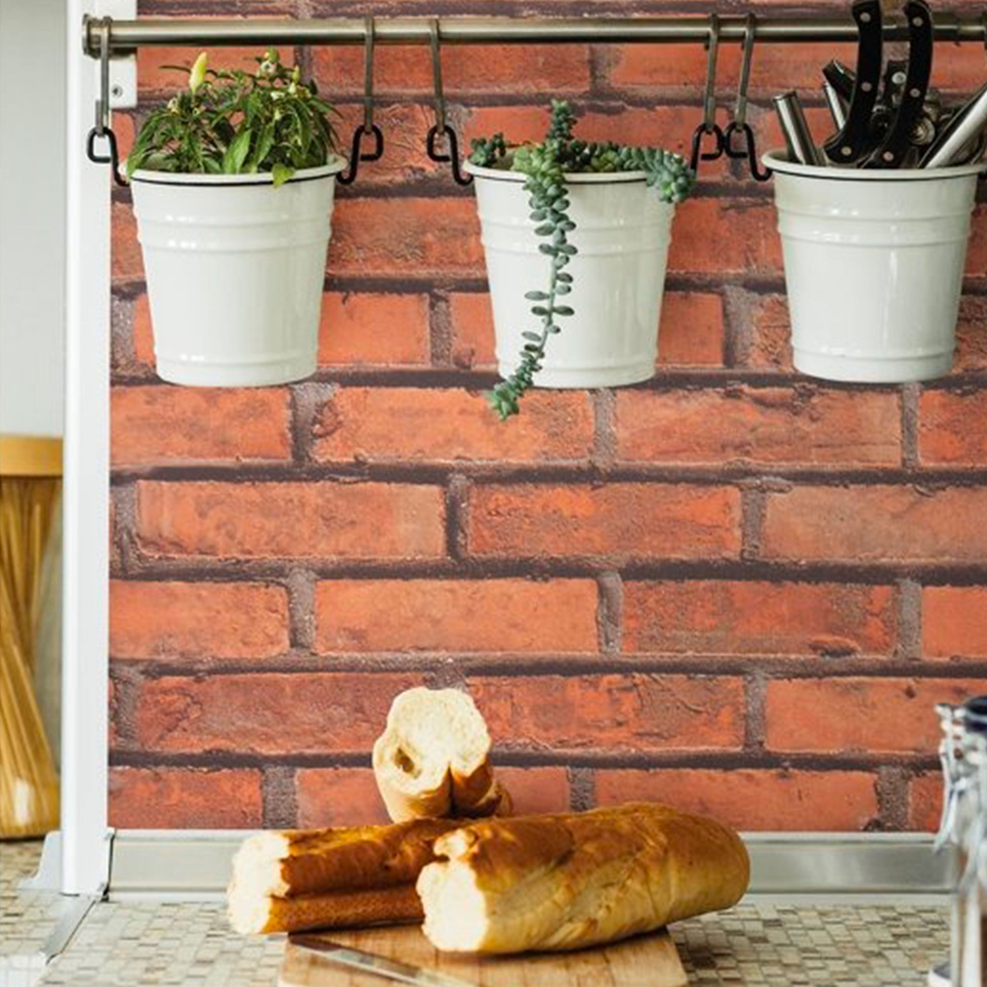 Rotolo 45cm x 15mt di pellicola adesiva effetto Mattoni per mura, mobili, superfici - Eternal Parquet