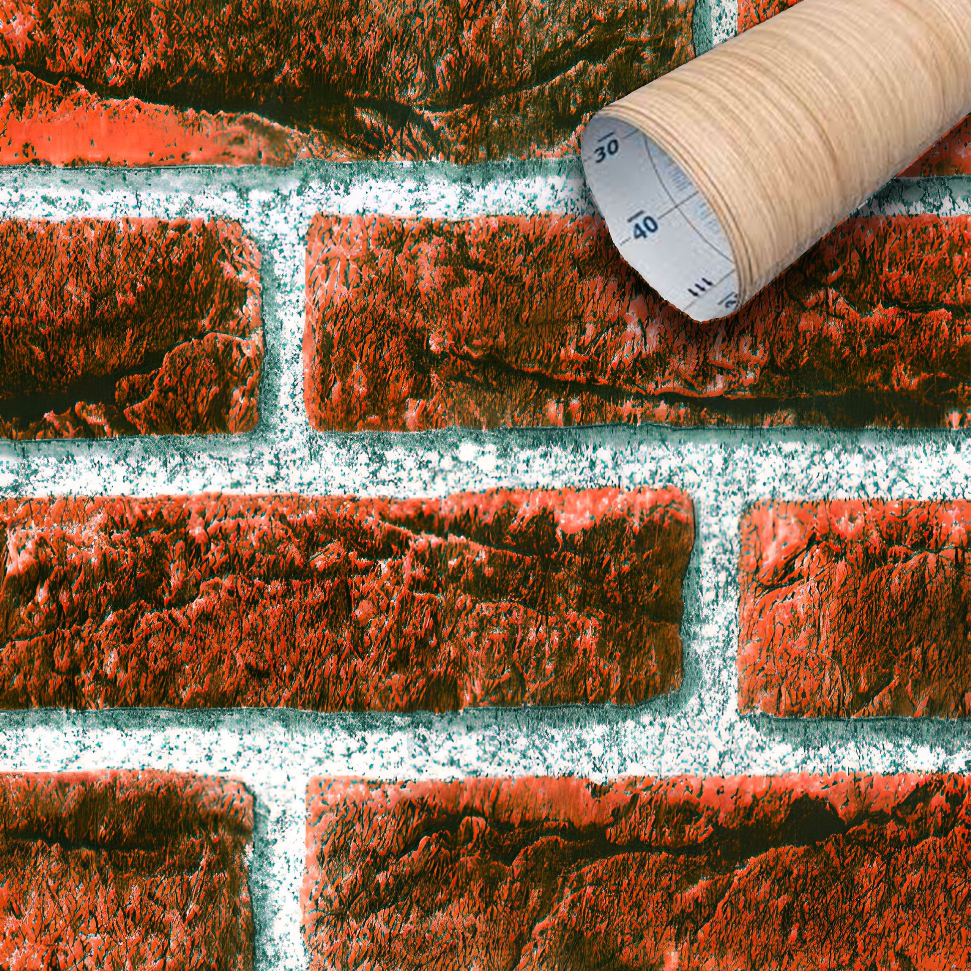 Rotolo 45cm x 15mt di pellicola adesiva effetto MATTONI ROSSI 3d HD per mura e mobili - Eternal Parquet