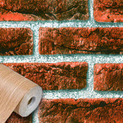 Rotolo 45cm x 15mt di pellicola adesiva effetto MATTONI ROSSI 3d HD per mura e mobili - Eternal Parquet