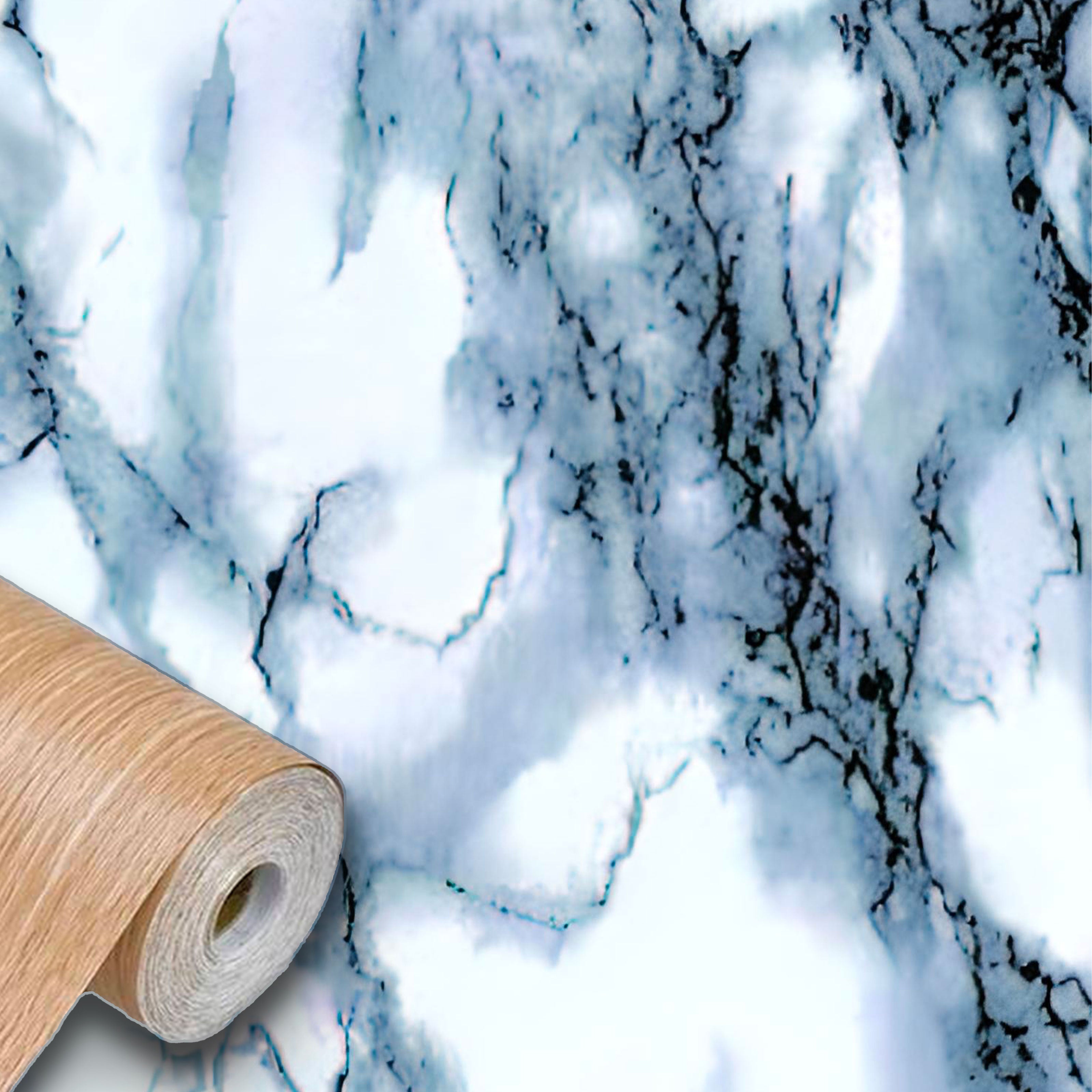 Rotolo 45cm x 2mt di pellicola adesiva effetto MARMO GRIGIO 3d HD per mura e mobili - Eternal Parquet