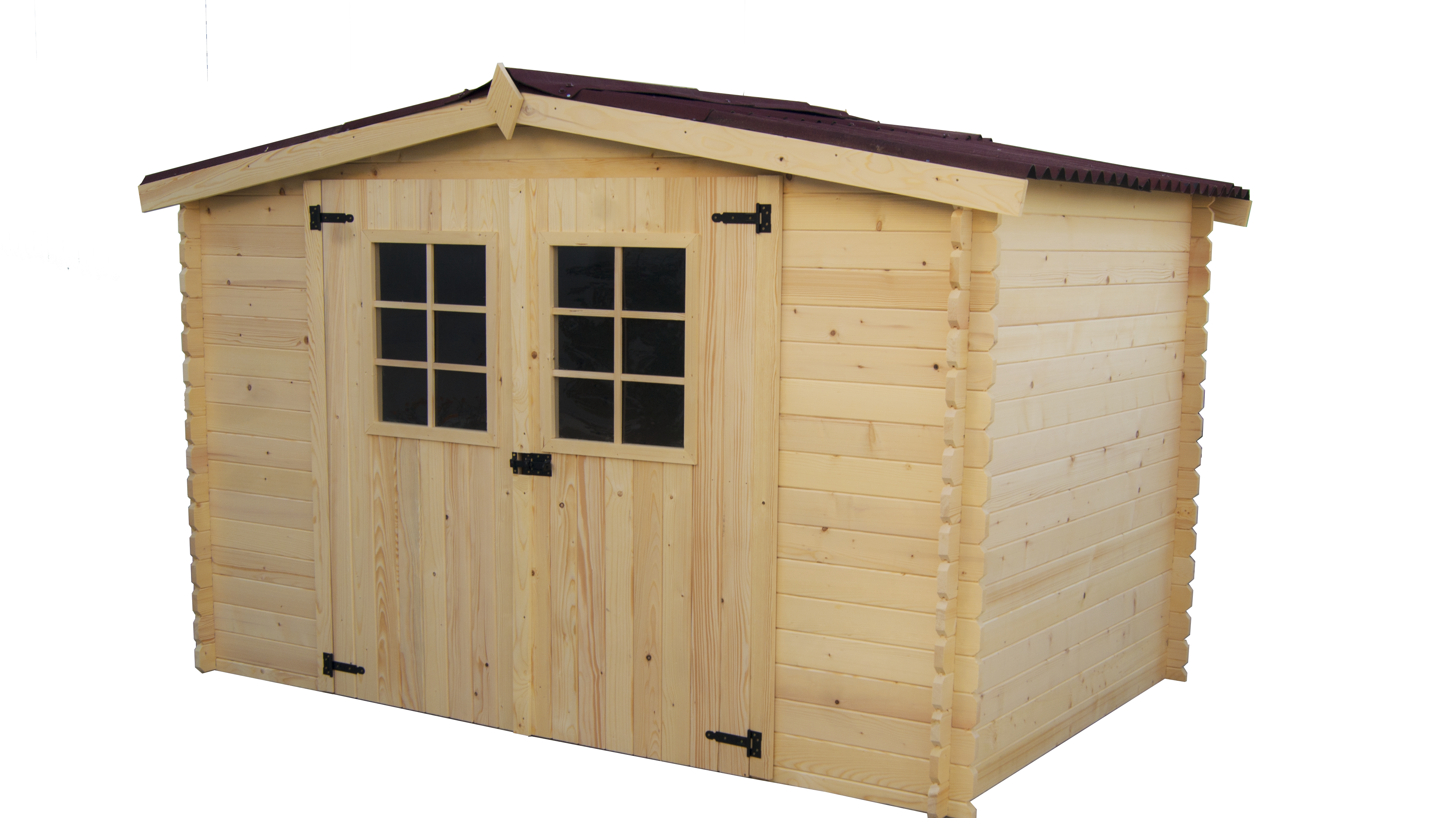 Casetta Di Legno A Tavole Ad Incastro Spessore 20mm Senza Pavimento 300x185cm AL 3019.02 N - Eternal Parquet