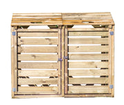 Copri Bidoni In Pino Silvestre Dotato Di Sportelli 150x12x90cm - Eternal Parquet