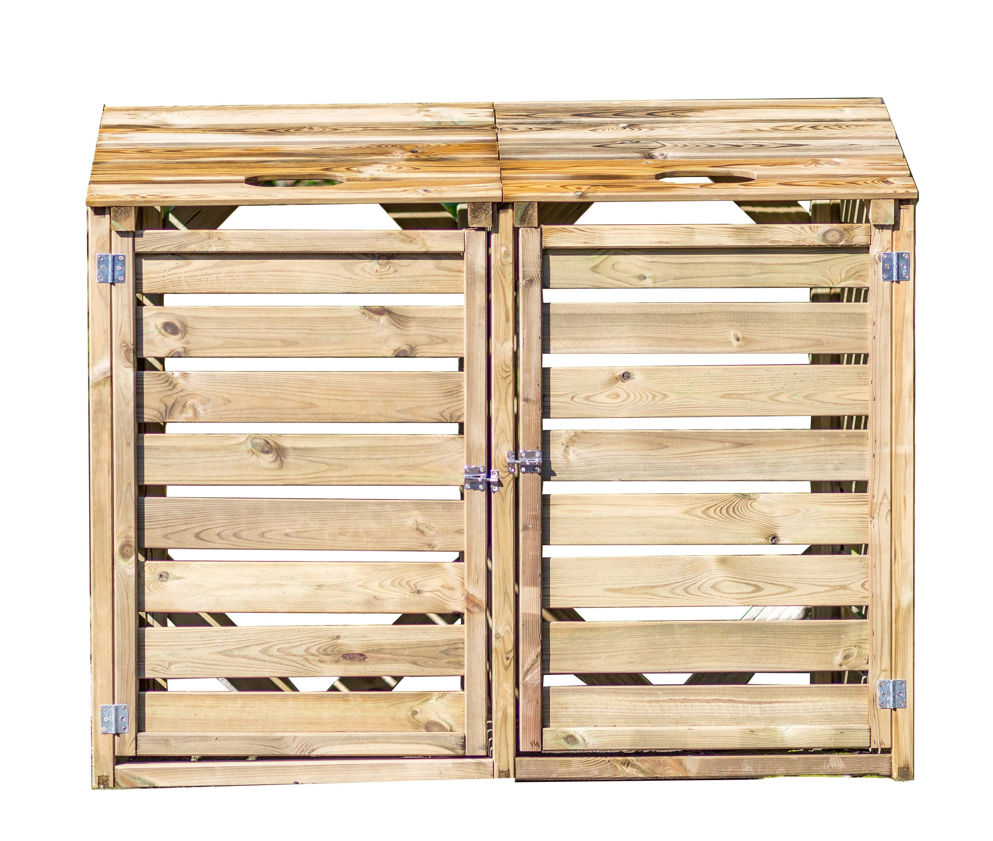 Copri Bidoni In Pino Silvestre Dotato Di Sportelli 150x12x90cm - Eternal Parquet