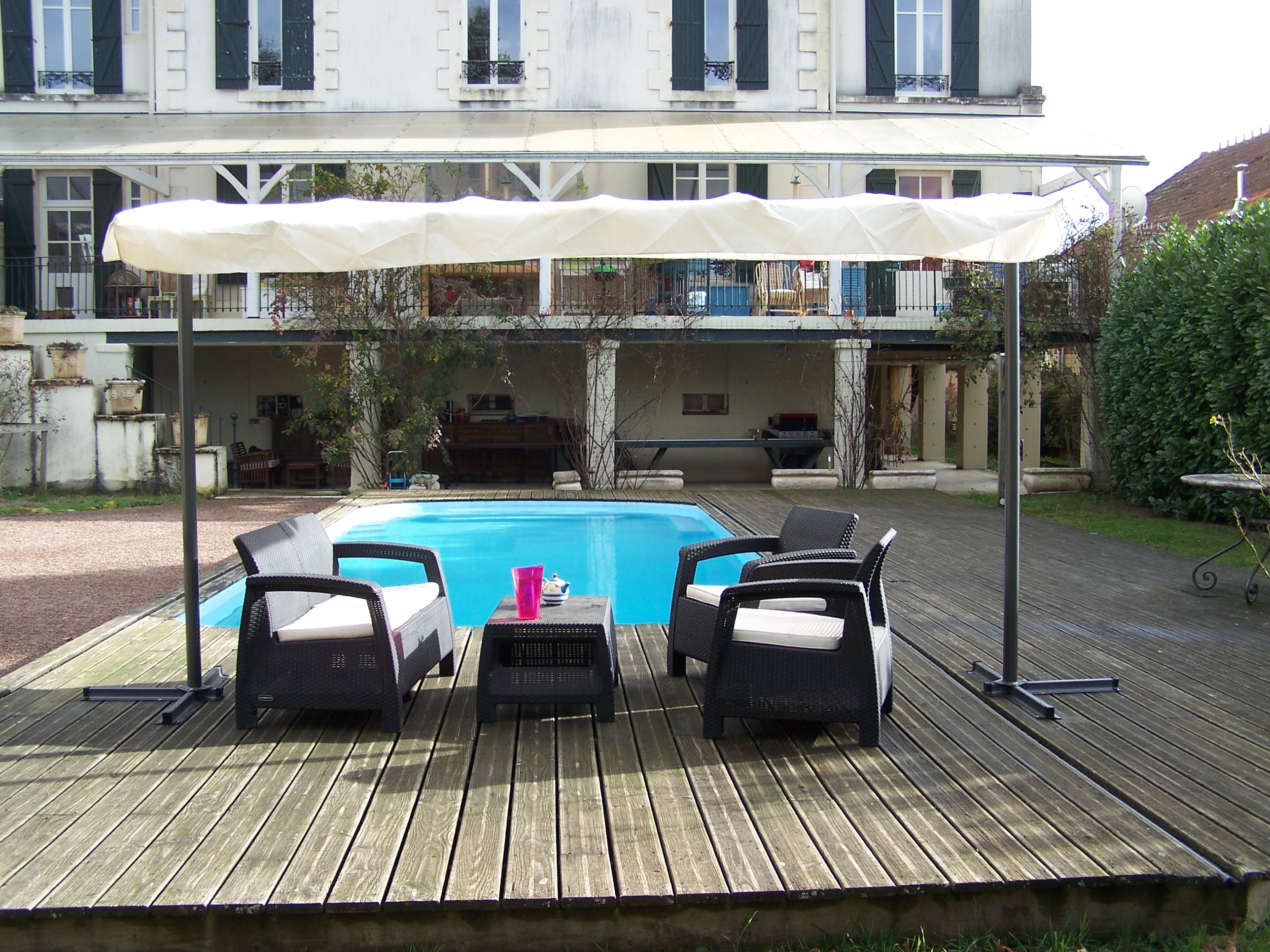 Pegola A Baldacchino Con Telo Girevole Ed Allungabile 250x350x220cm - Eternal Parquet