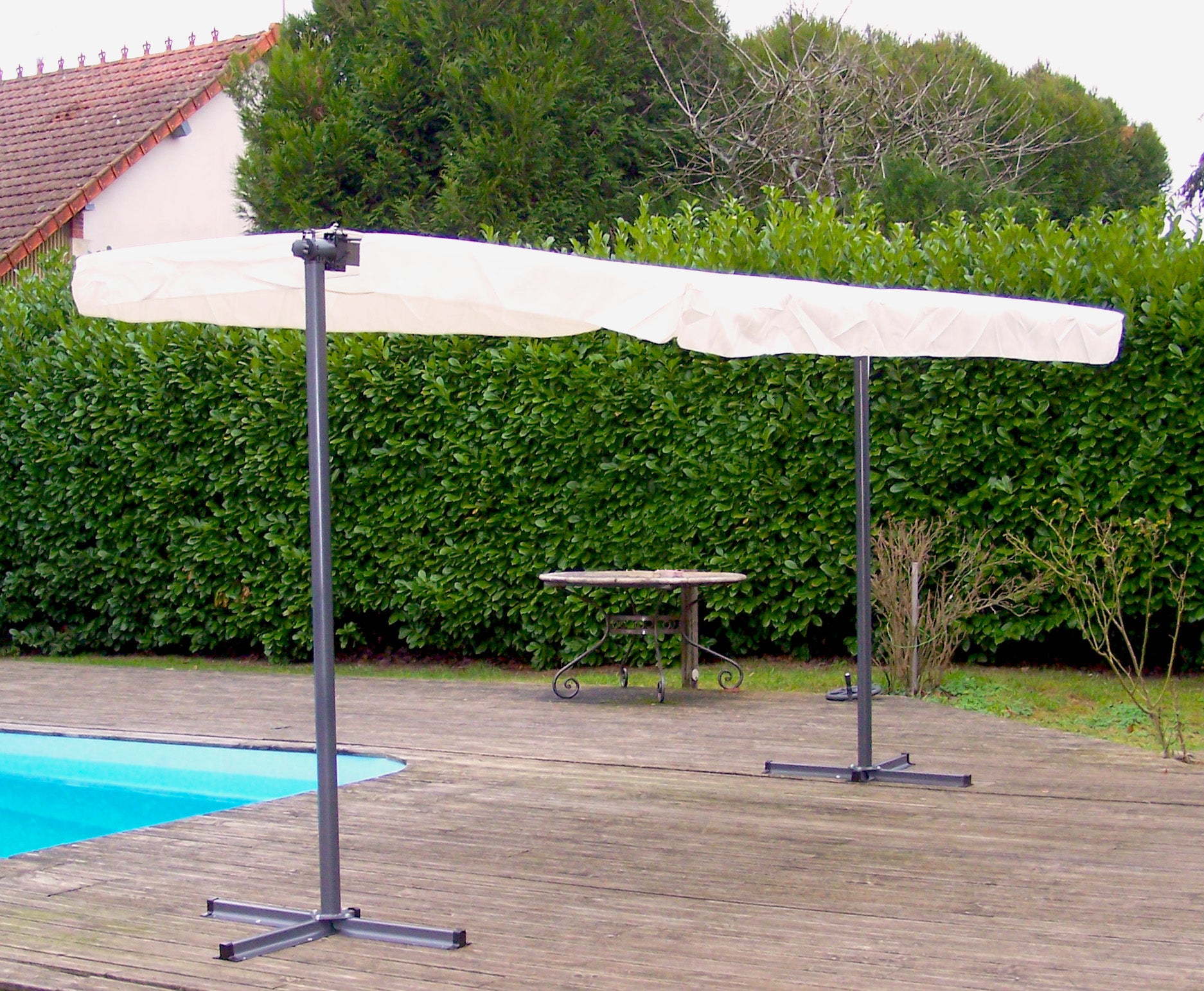 Pegola A Baldacchino Con Telo Girevole Ed Allungabile 250x350x220cm - Eternal Parquet