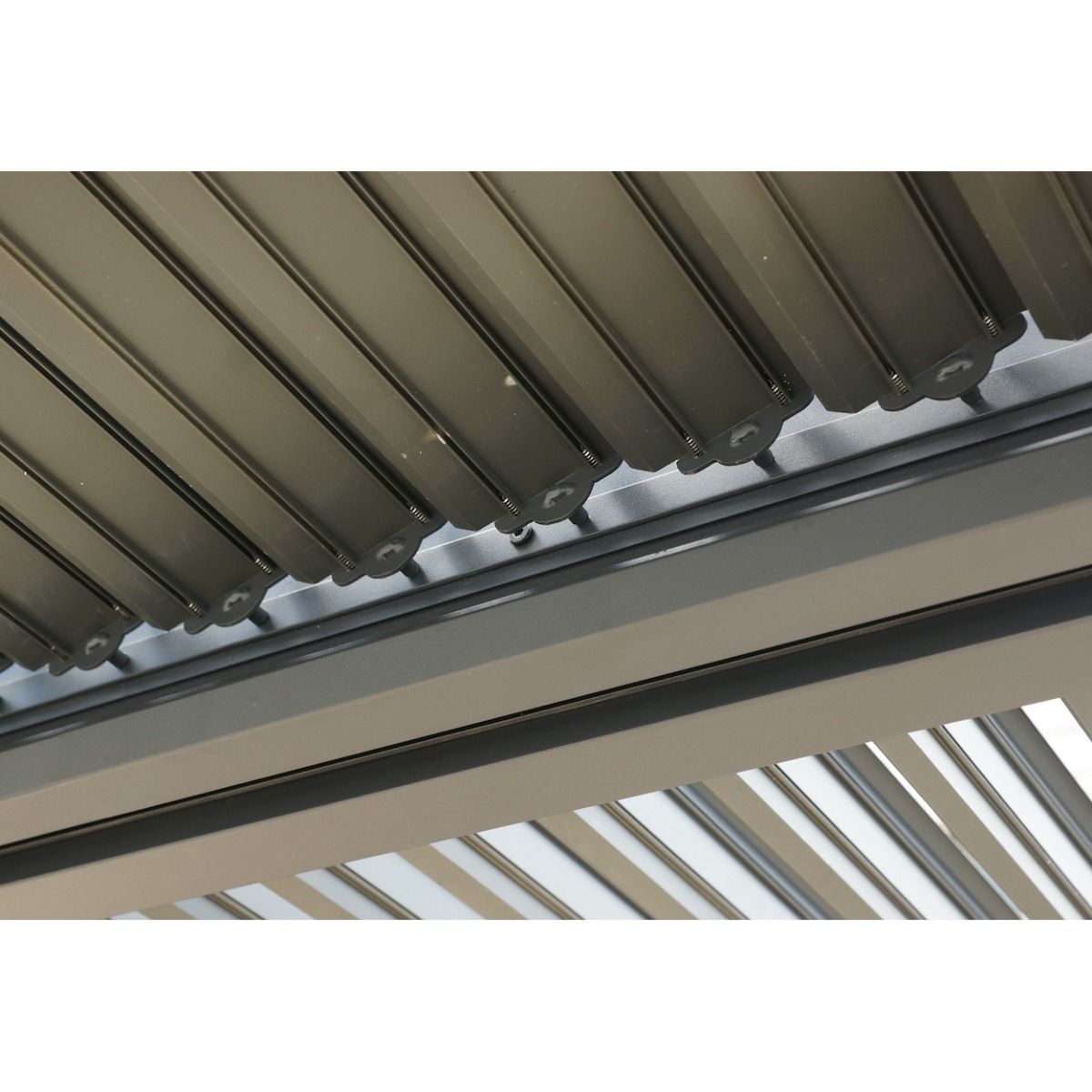 Pergola Bioclimatica In Alluminio Apertura Manuale Ripara Sole Pioggia 360x300cm - Eternal Parquet