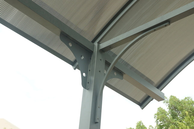 Tettoia Arrotondata Per Posto Auto In Alluminio E Policarbonato 360x760x360cm - Eternal Parquet