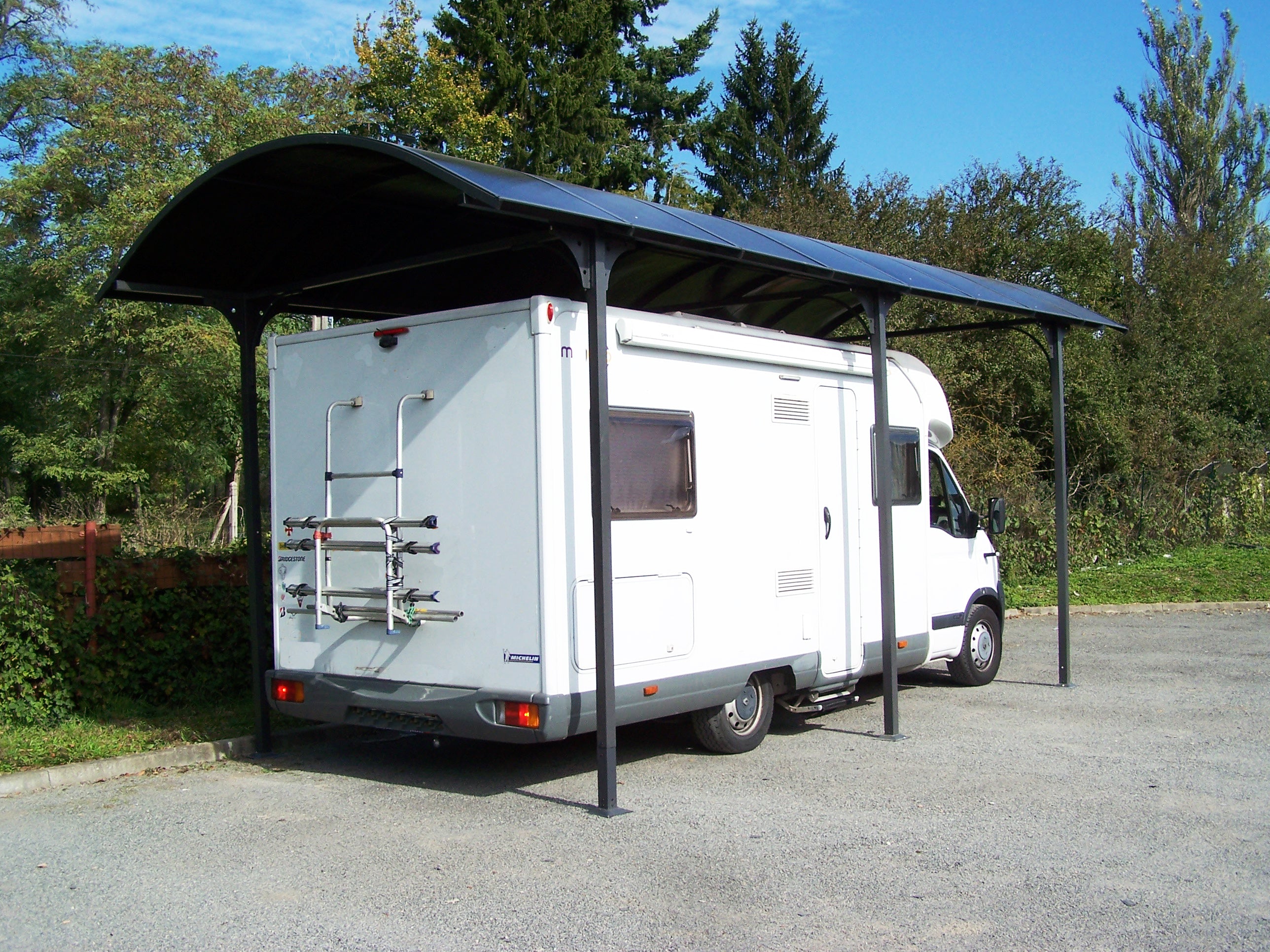 Tettoia Arrotondata Per Posto Auto In Alluminio E Policarbonato 360x760x360cm - Eternal Parquet