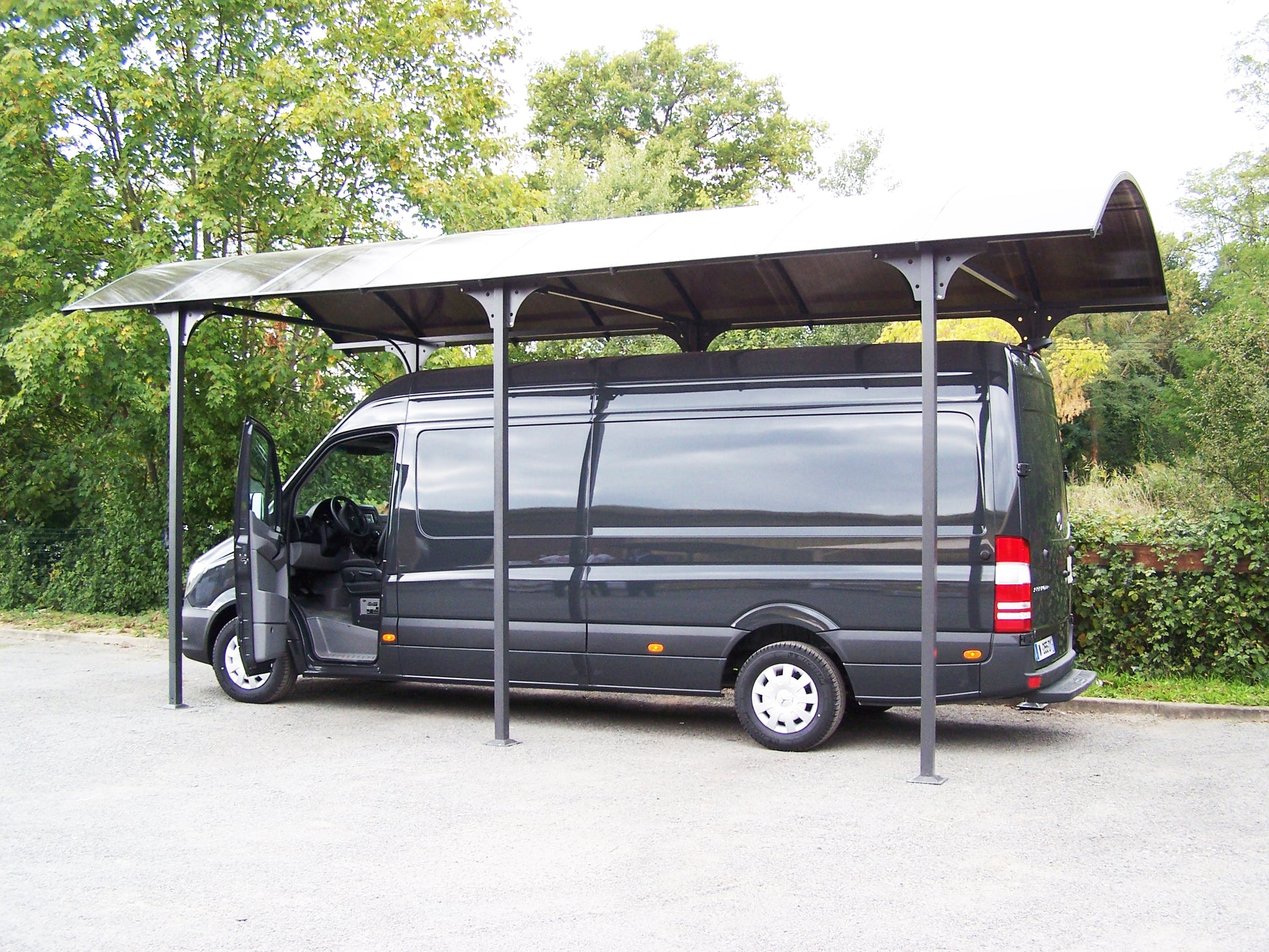 Tettoia Arrotondata Per Posto Auto In Alluminio E Policarbonato 360x760x360cm - Eternal Parquet