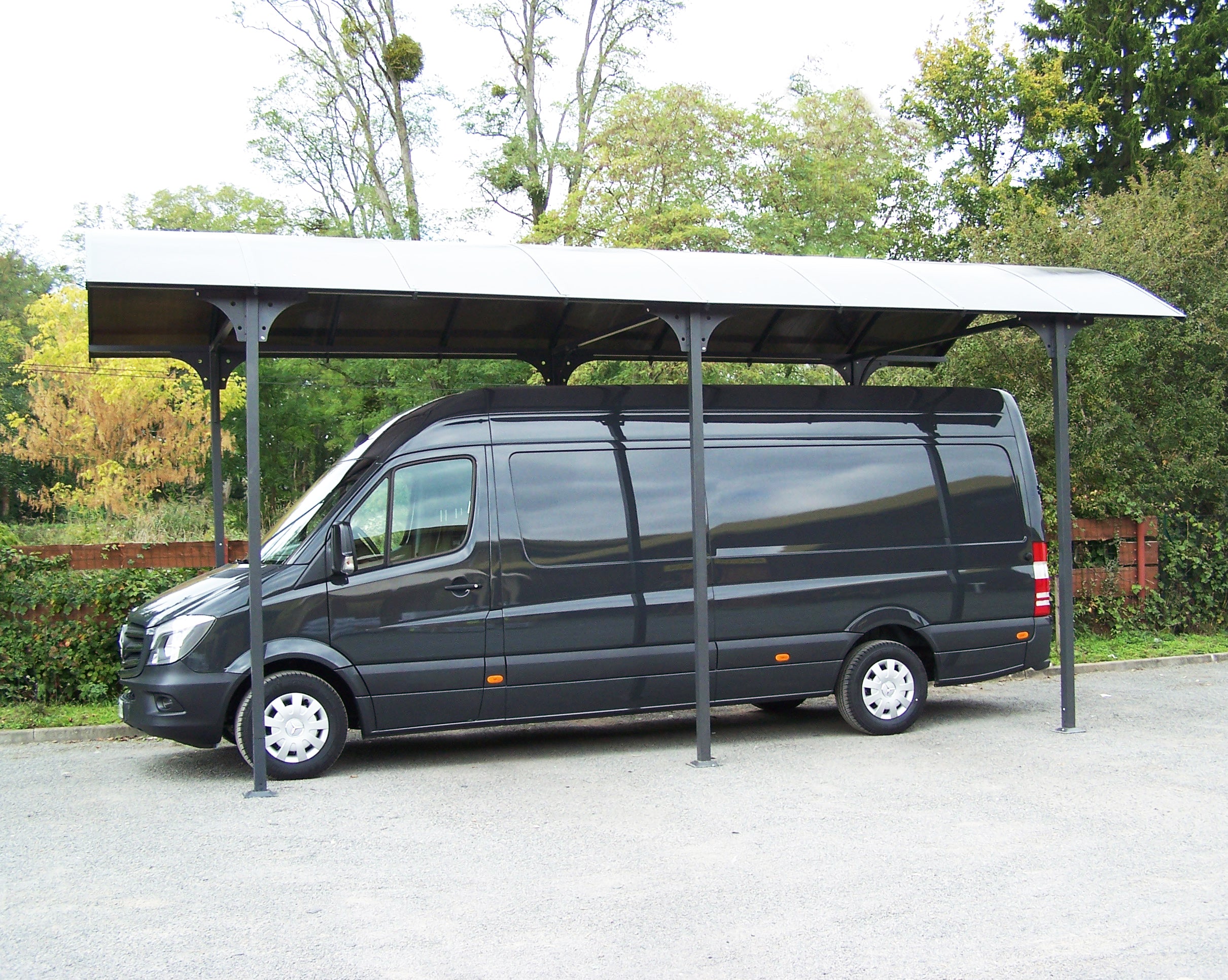 Tettoia Arrotondata Per Posto Auto In Alluminio E Policarbonato 360x760x360cm - Eternal Parquet