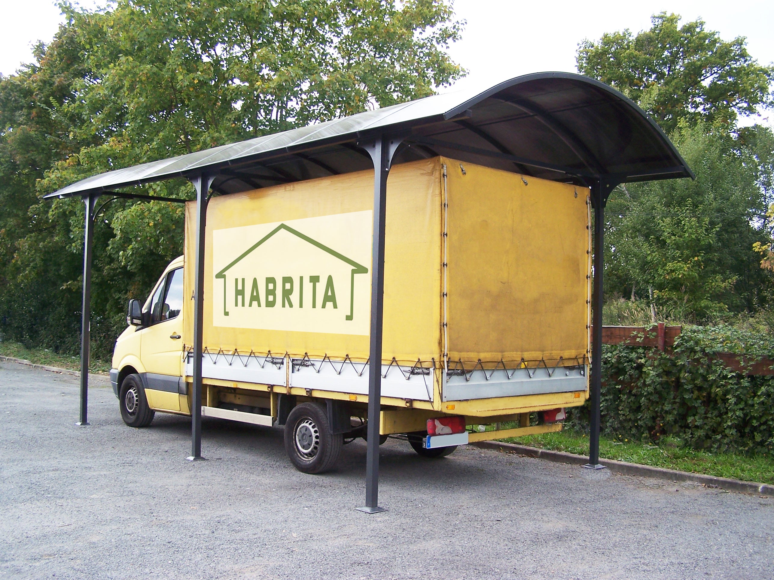 Tettoia Arrotondata Per Posto Auto In Alluminio E Policarbonato 360x760x360cm - Eternal Parquet