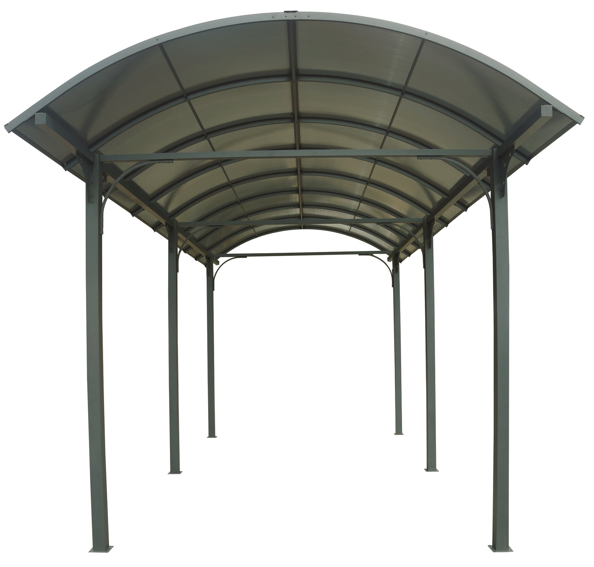 Tettoia Arrotondata Per Posto Auto In Alluminio E Policarbonato 360x760x360cm - Eternal Parquet