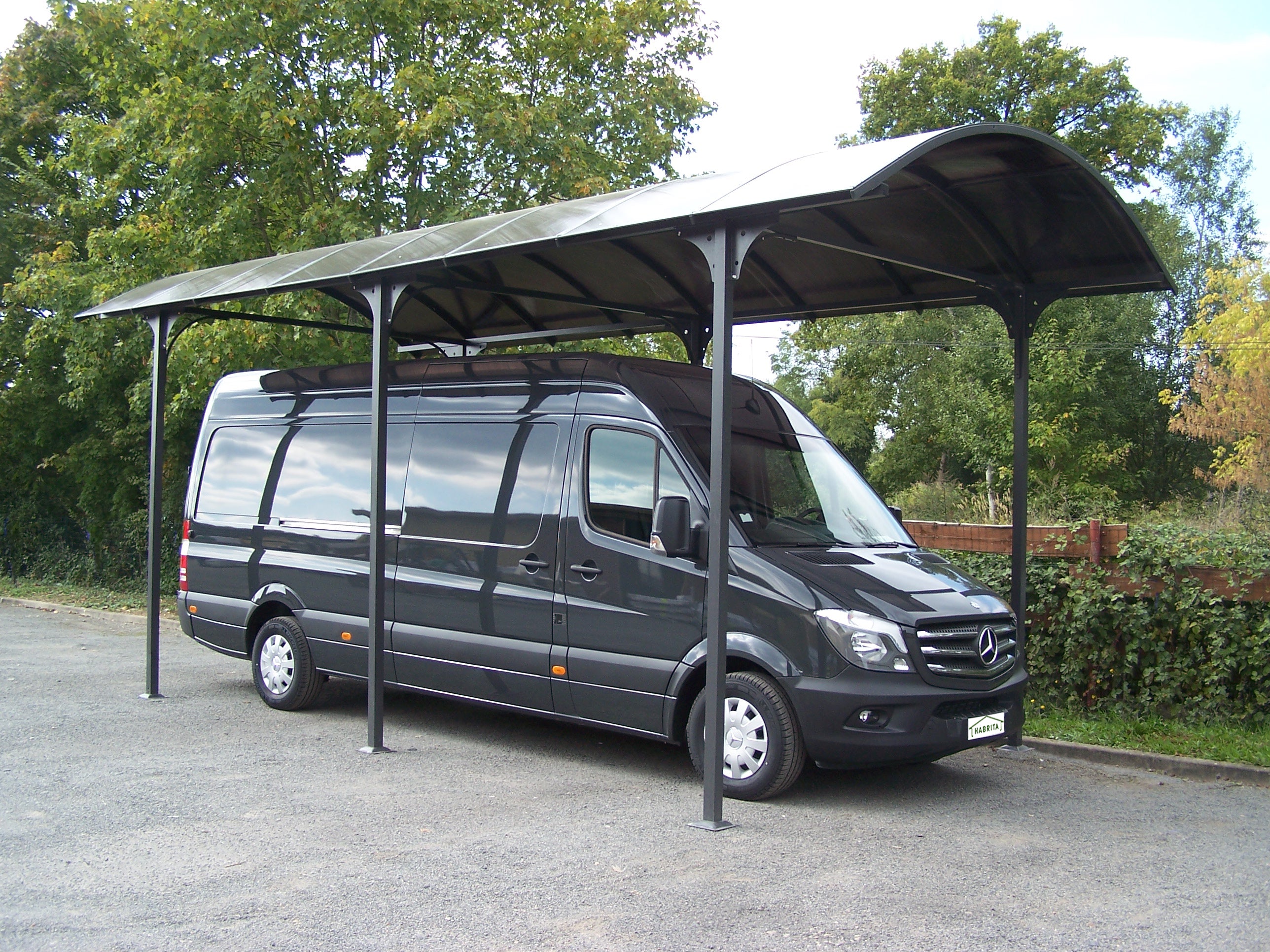 Tettoia Arrotondata Per Posto Auto In Alluminio E Policarbonato 360x760x360cm - Eternal Parquet