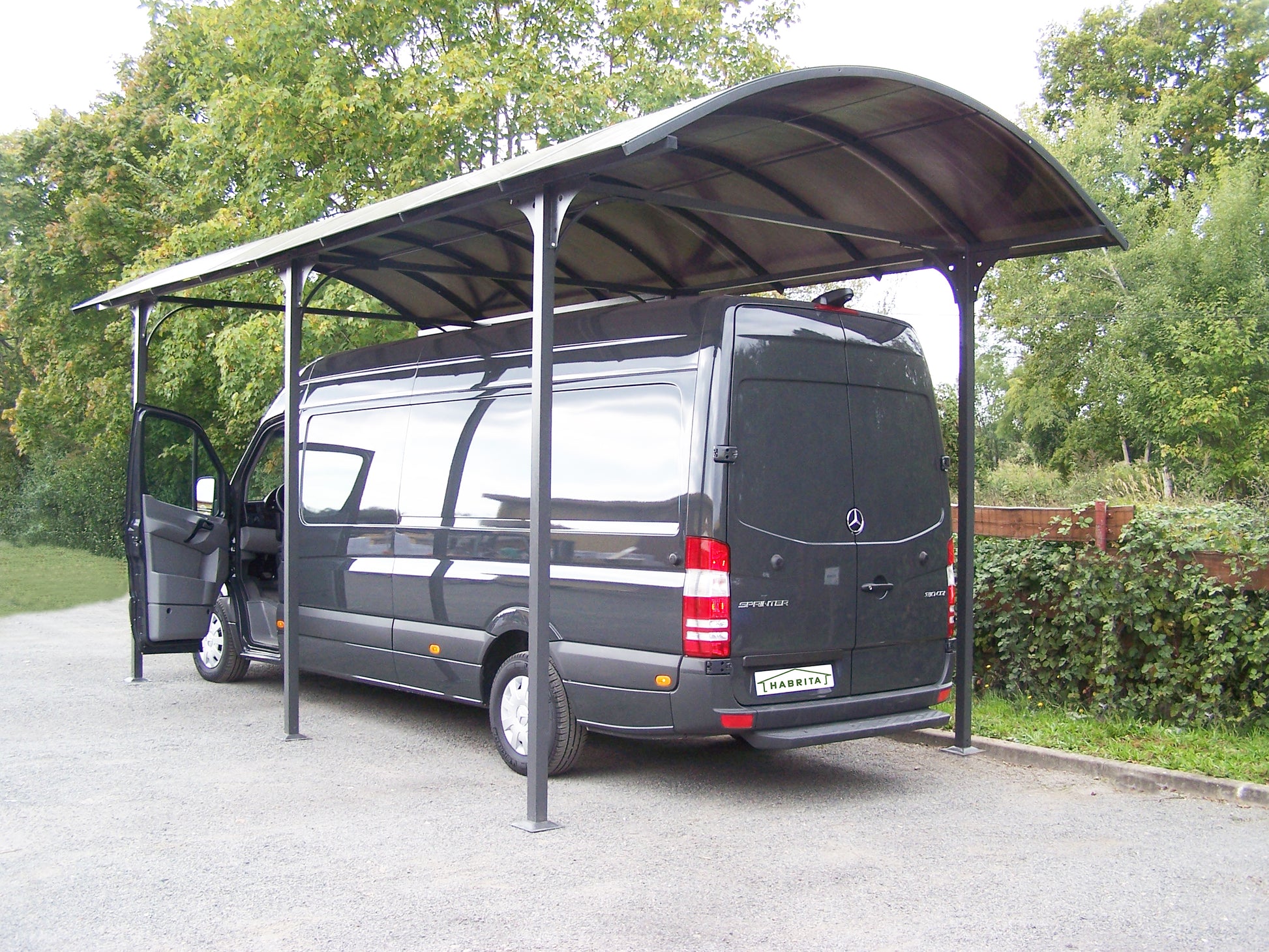 Tettoia Arrotondata Per Posto Auto In Alluminio E Policarbonato 360x760x360cm - Eternal Parquet