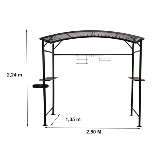 Tettoia In Policarbonato Per Barbecue 167x128x202cm - Eternal Parquet