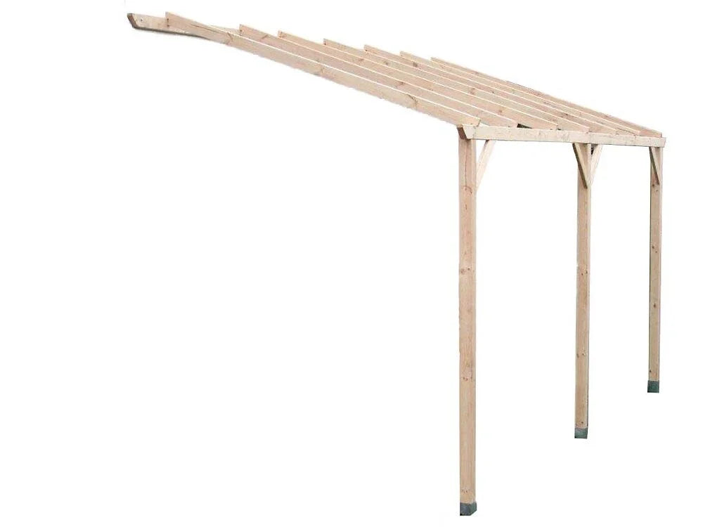 Tettoia Murale In Legno Addossata Senza Copertura 300x500x220cm - Eternal Parquet