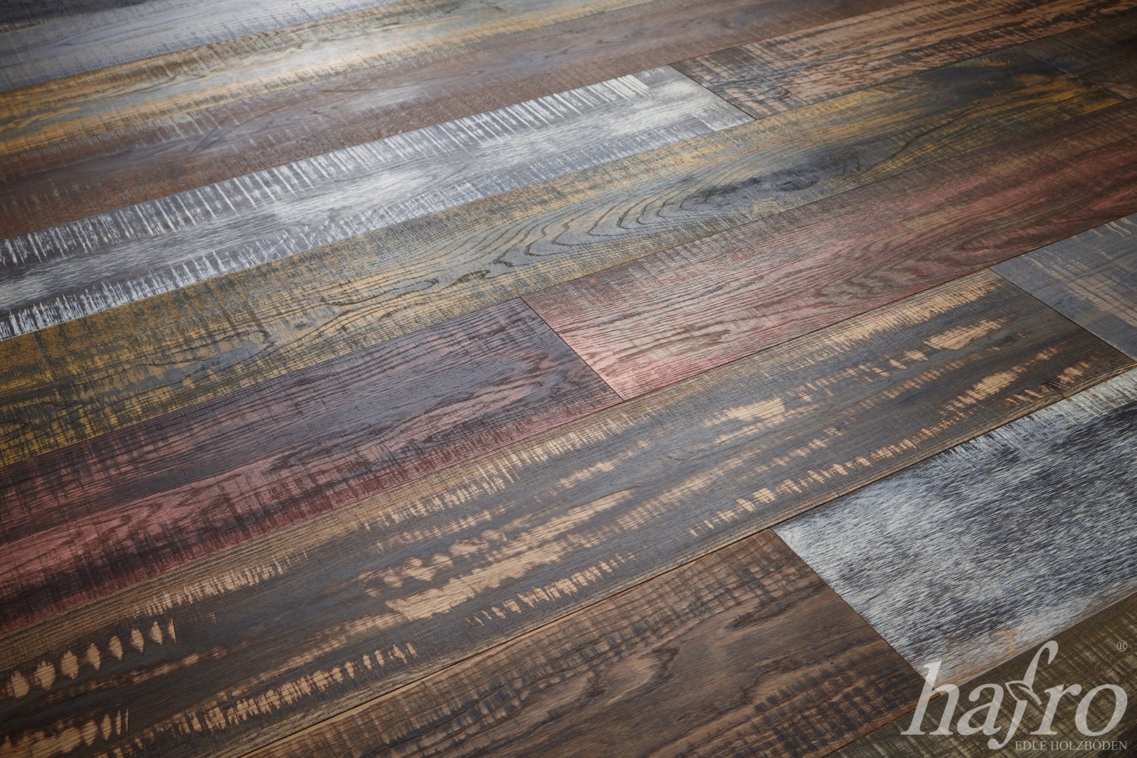 115MQ PARQUET HAFRO REPTILE SKIN RAINBOW 15x189x1860 rovere ideale per le pareti - Eternal Parquet