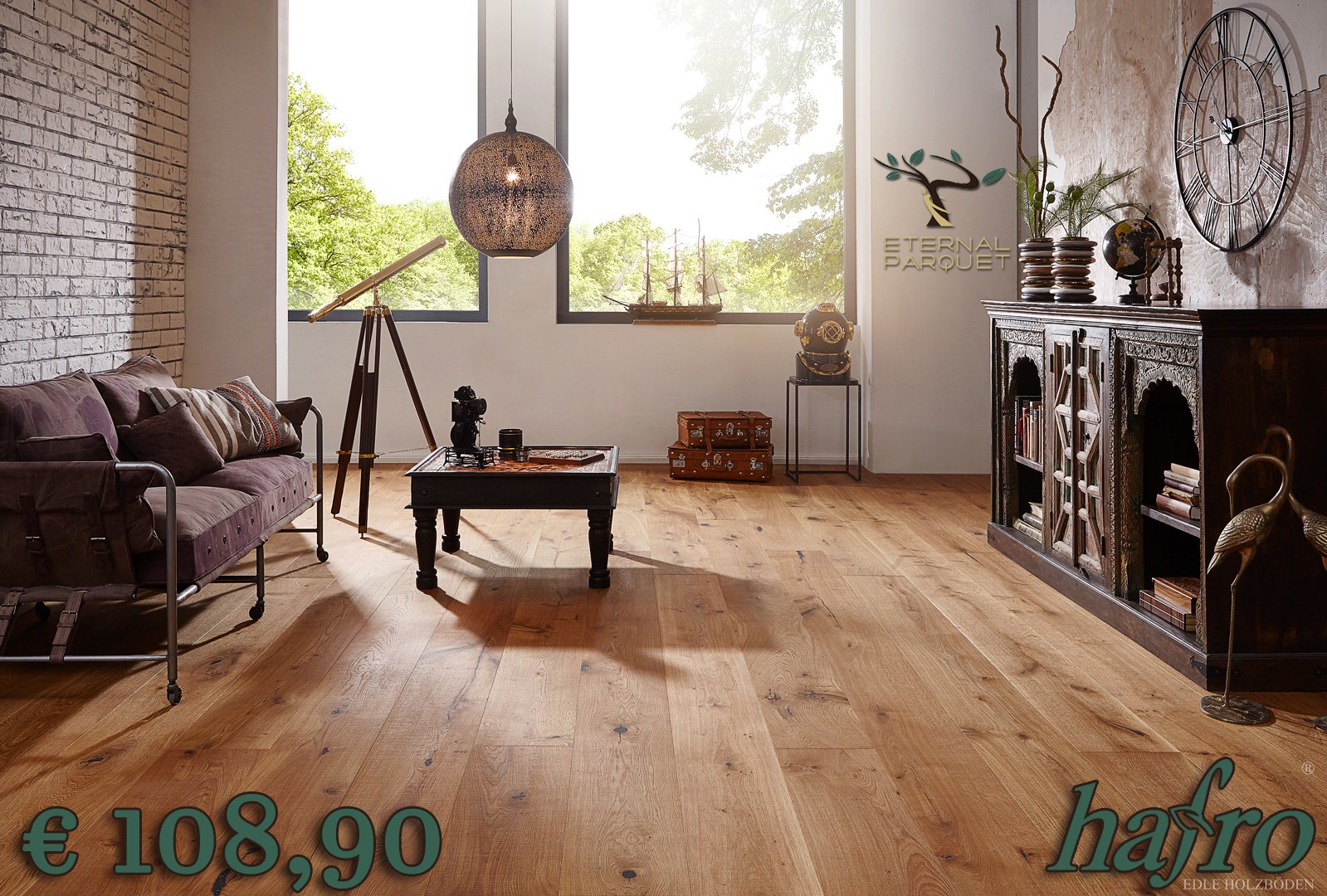 Lotto 50/100m²  Urban Parquet Termotrattato HAFRO Rovere Effetto Moschettato Oil - Eternal Parquet