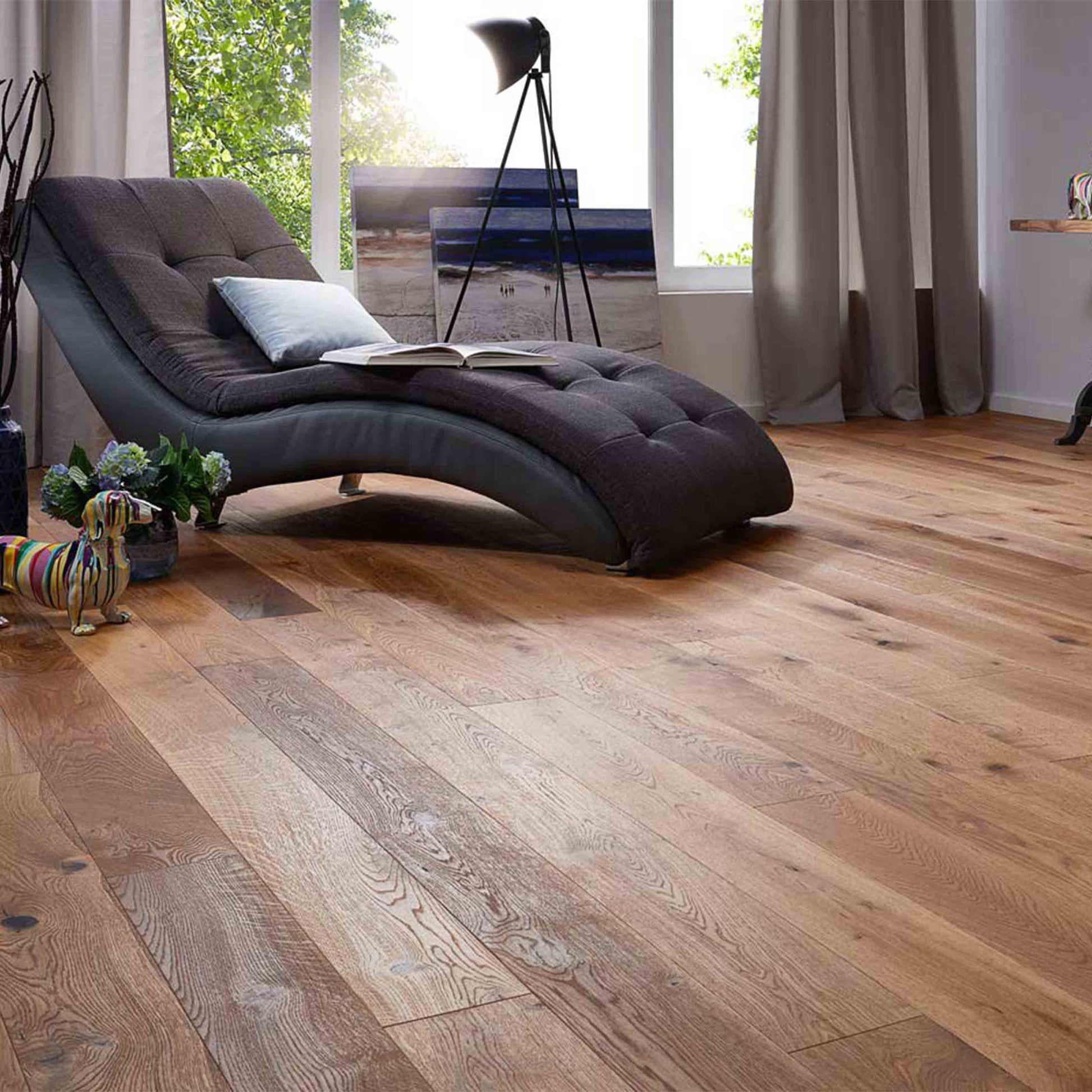 OFFERTA AL MQ di PARQUET LISTONI GIGANTI WILDEICHE 14x190x1900 (3mm nobile) rovere Spazzolato Oliato naturale Antichizzato Bisellato (posa incollata o flottante, incastro click) - Eternal Parquet