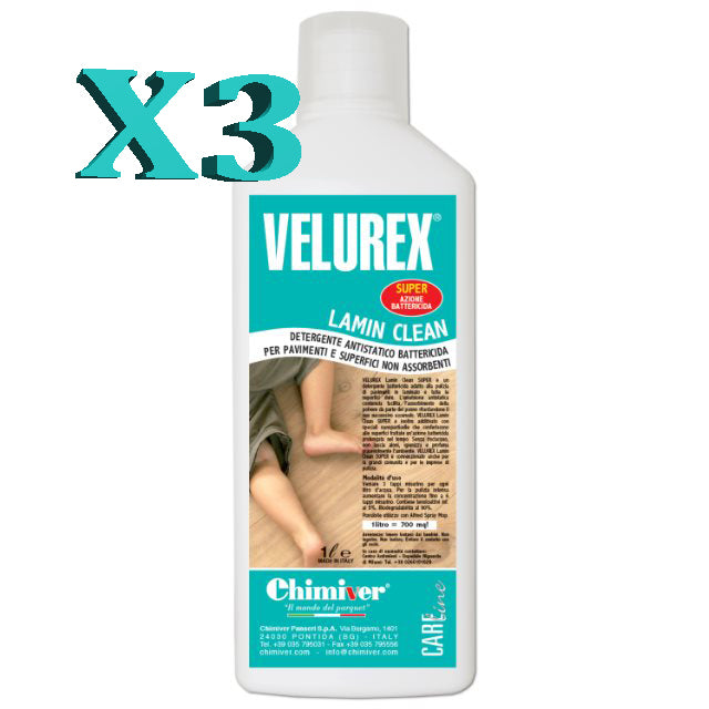 Velurex Lamin Clean Detergente sanificante per pavimenti in laminato 3X1Lt - Eternal Parquet