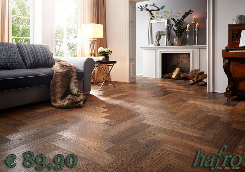 Lotto 50/100m² Lord Parquet HAFRO Rovere Affumicato  600x150x15mm - Eternal Parquet