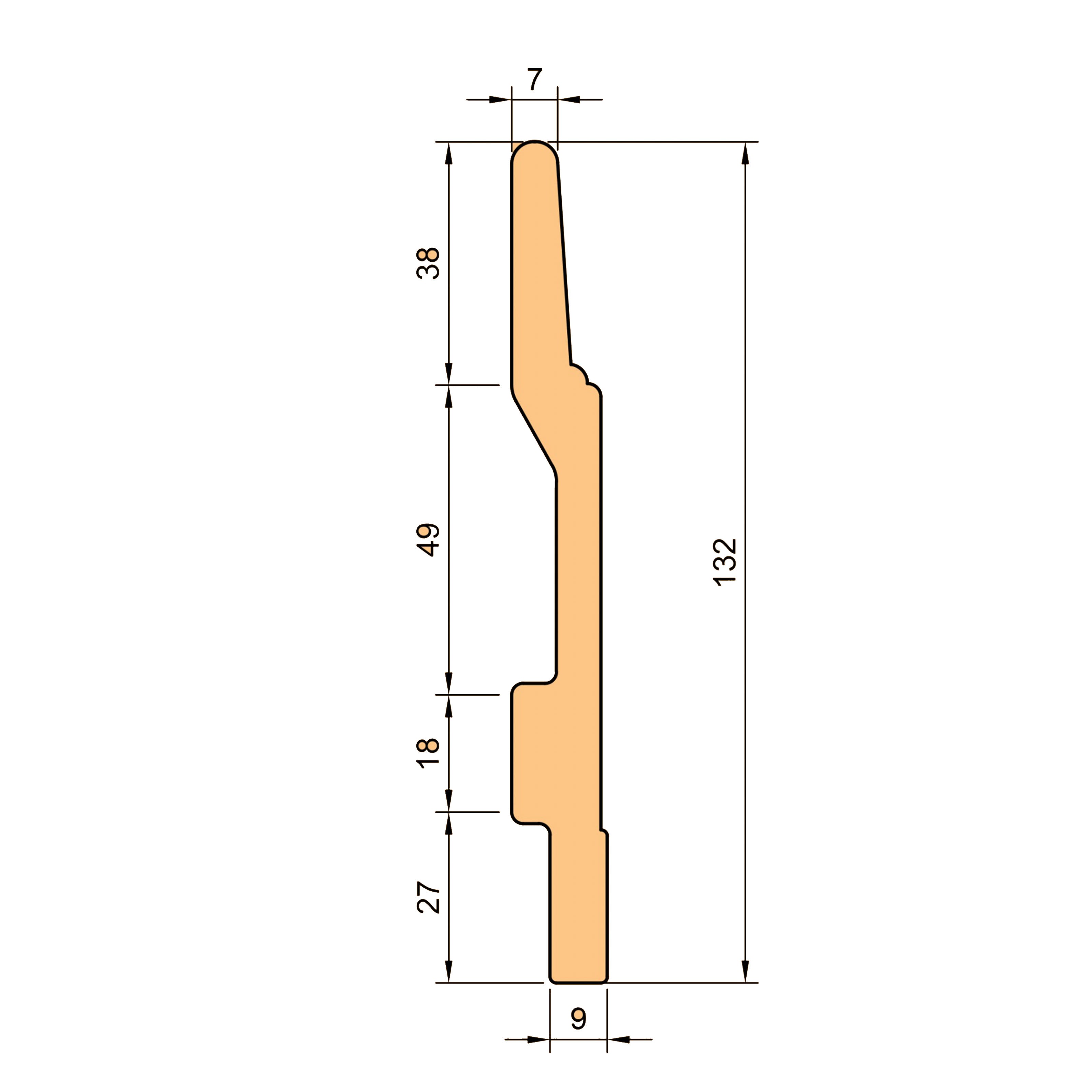 Battiscopa Modernissimo BIANCO mod. DUBAI 130x15x2000mm in POLIMERI - Polistrutturato - Eternal Parquet