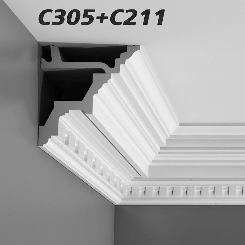 ML 18 di Cornice SOFFITTO/PARETE FLESSIBILI (C211FLEX) 200X11,5X11 - Eternal Parquet