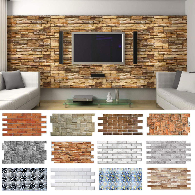 Pannelli 3D Rivestimento a parete in PVC effetto pietra,mattoni