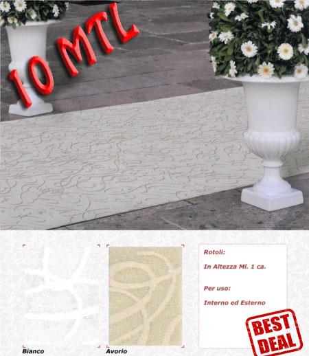 PASSATOIA TAPPETO da 10ML mod "RELAIS" Bianco o Avorio per cerimonie, matrimoni - Eternal Parquet
