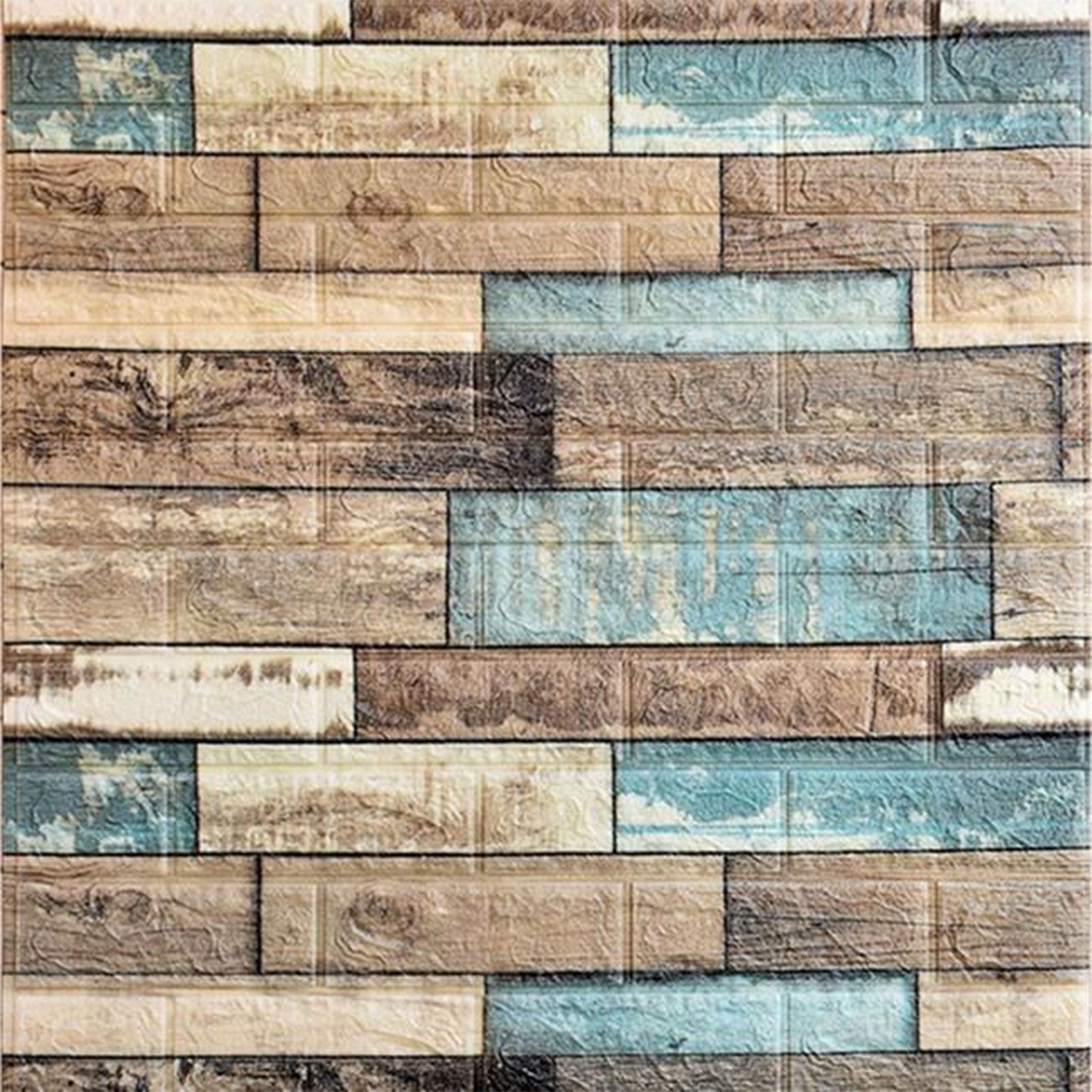 Pannelli 3D Autoadesivi in PE 70X70cm PATCHWORK TURCHESE , isolanti, idrorepellenti, economici - Eternal Parquet