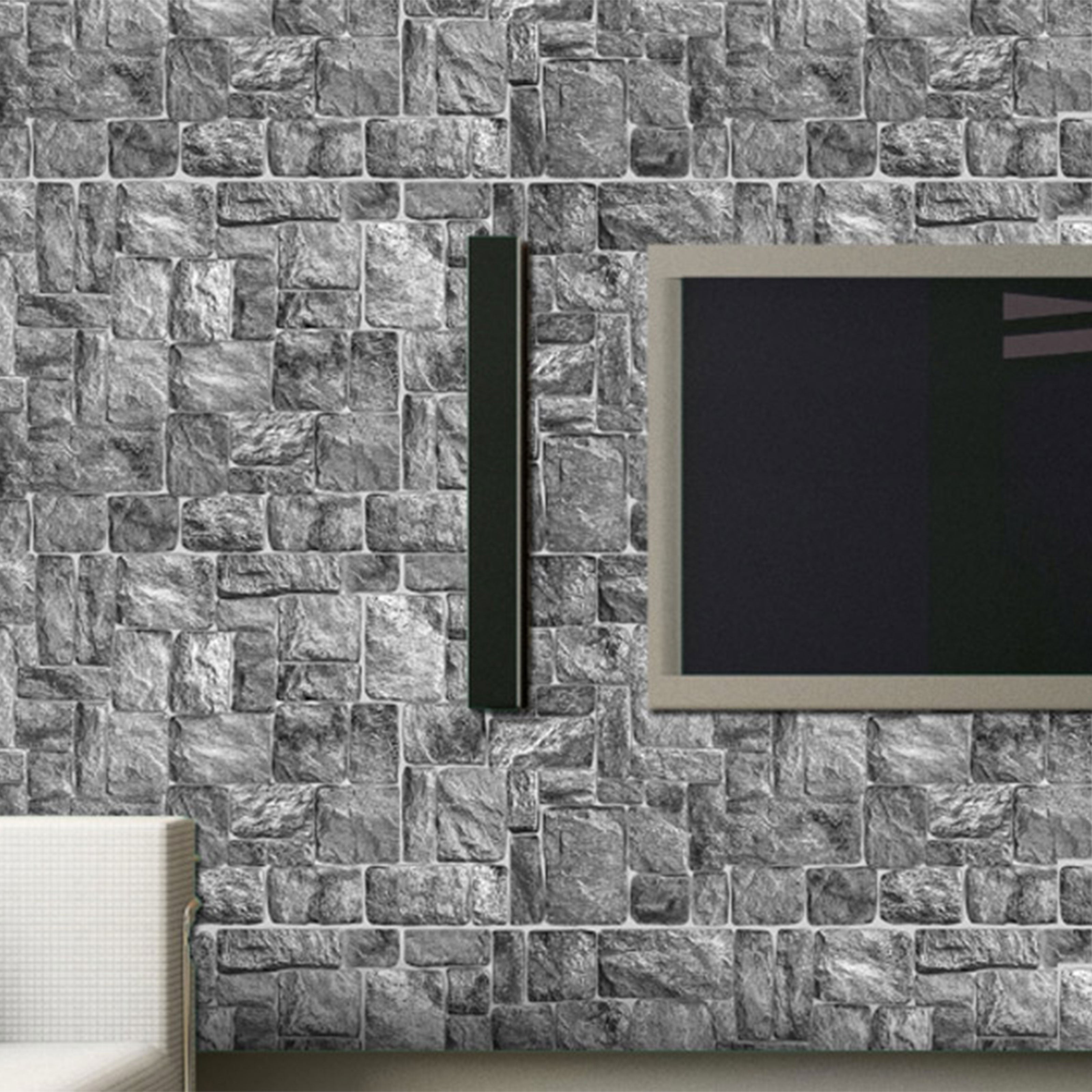 Pannelli 3D Rivestimento a parete in PVC effetto PIETRA GRIGIA  Realistici e isolanti. - Eternal Parquet