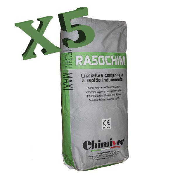 Rasochim Maxi autolivellante rapido indurimento spessori da 10 a 30mm 5 sacchi da 25Kg Chimiver - Eternal Parquet