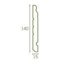 Battiscopa GRAN DUCALE ROMA LEGNO MASSELLO 140x15mm bianco, grezzo o ral 9010