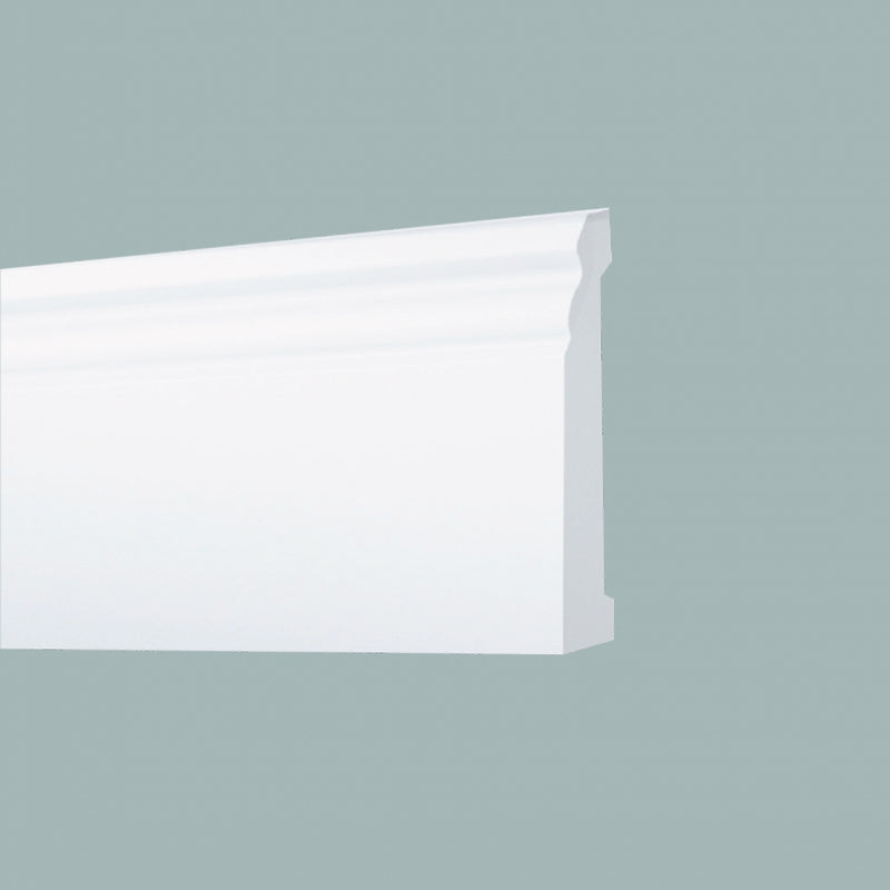 White Polystructured Duropolymer Ducale Skirting Board 80x10
