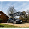 Afgeronde luifel voor parkeerplaats in aluminium dak in honingraat polycarbonaat 300x480cm
