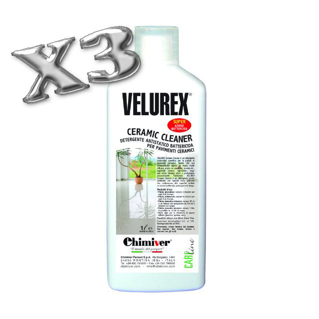 Velurex Ceramic Cleaner detergente antistatico pavimenti vinilici 3X1L Chimiver - Eternal Parquet