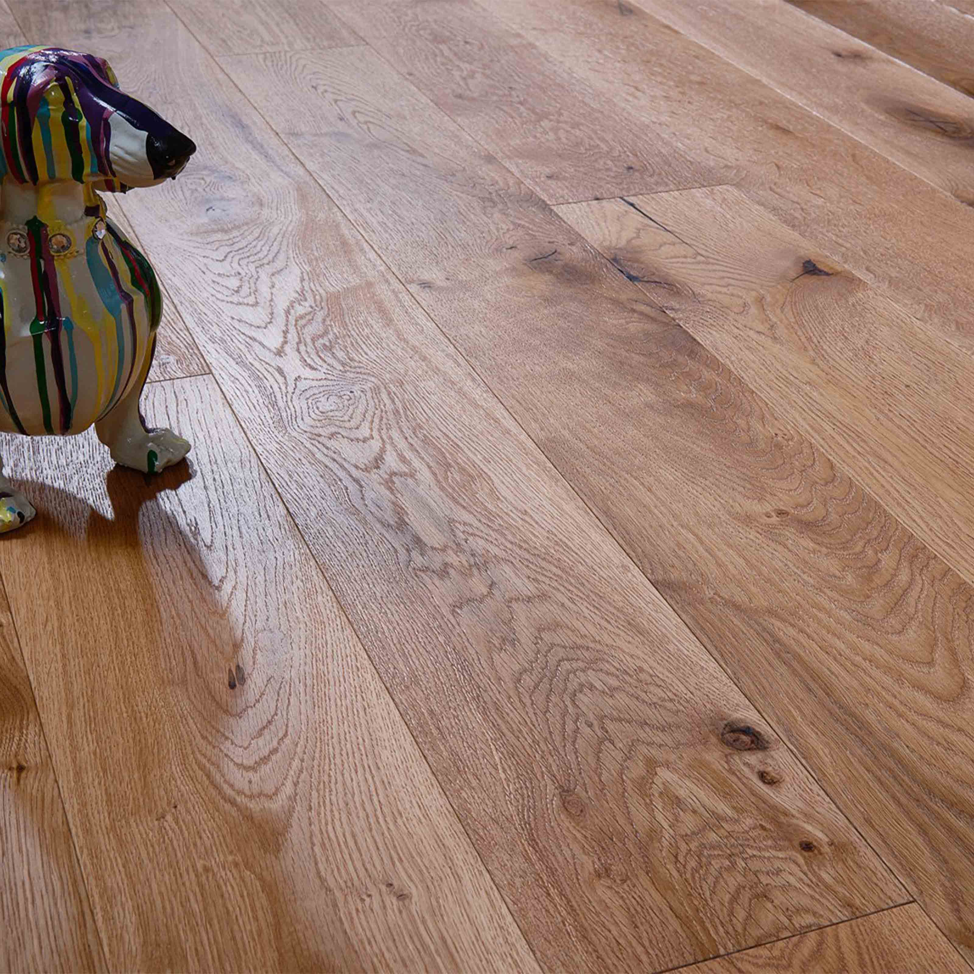 OFFER PER SQM of WILDEICHE GIANT PLANK PARQUET 14x220x2200 (3mm noble)  Brushed oak Natural oiled Antique Bevelled (glued or floating installation