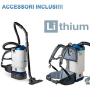 "W1 BC" ASPIRAPOLVERE ZAINETTO PROFESSIONALE 330W CON BATTERIA AL LITIO WIRBEL - Eternal Parquet