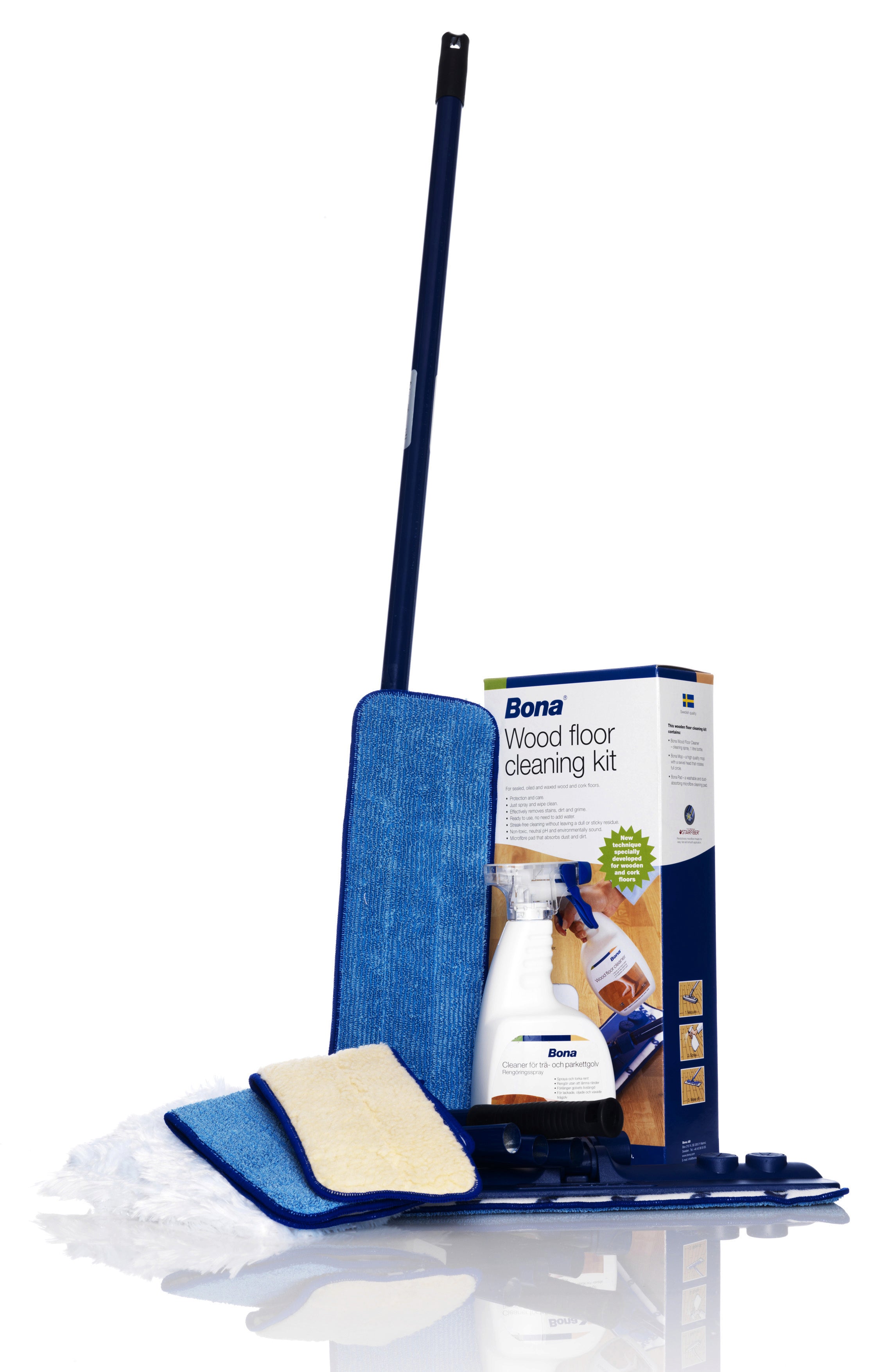Bona Wood Floor Cleaning 1 Litro + Kit per la manutenzione di tutti i parquet in legno - Eternal Parquet