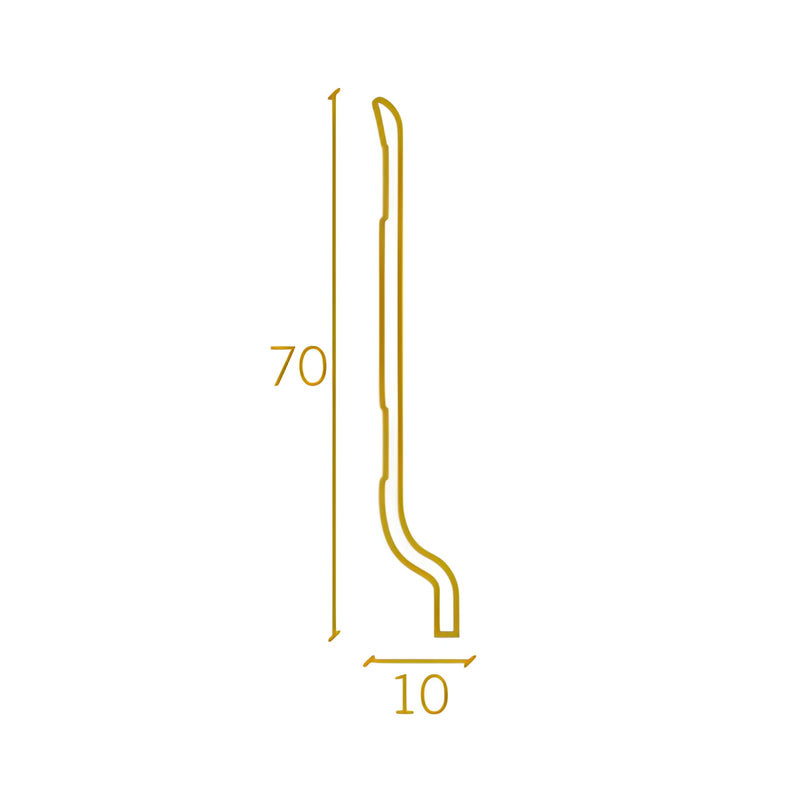 Battiscopa zoccolino  in PVC rigido 70x9 vari colori e decori (prezzo al metro lineare)